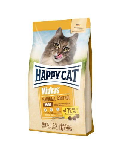 HAPPY CAT Minkas Hrana uscata pentru pisici, pentru controlul ghemelor de par, 4 kg
