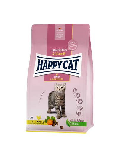 HAPPY CAT Junior Country hrana uscata pentru pisoi, cu pasari de curte 10 kg