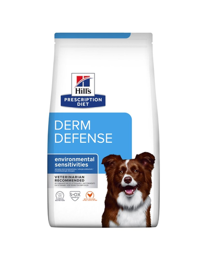 HILL’S Prescription Diet Canine Derm Defense 4 kg pentru caini cu intolerante de mediu câini imagine 2022
