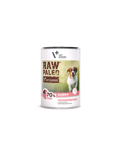  VETEXPERT Raw Paleo Pork Puppy Can Hrana umeda catei, cu porc 400g 