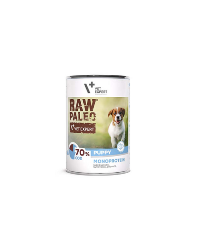 VETEXPERT Raw Paleo Cod Puppy Can Hrana umeda catei, cu cod 400g