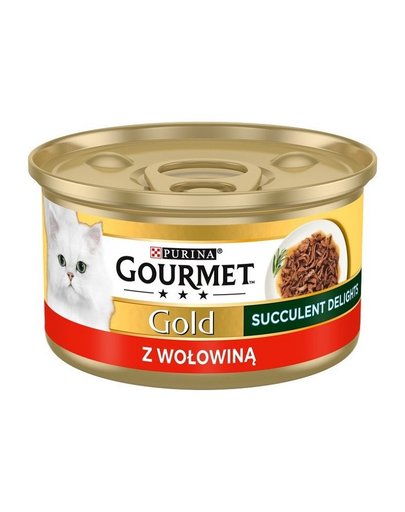 GOURMET Gold Adult Succulent Delights Hrana umeda pisici, cu vita 85g