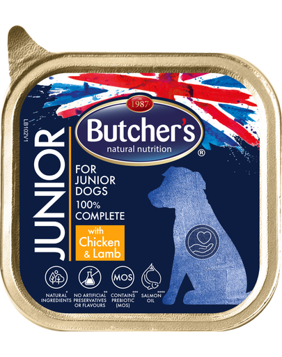 BUTCHER'S Functional Dog Junior pate caini adulti, cu pui și miel 150 gr