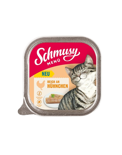 SCHMUSY MENÜ hrana pentru pisica, cu pui 16×100 g 16x100 imagine 2022