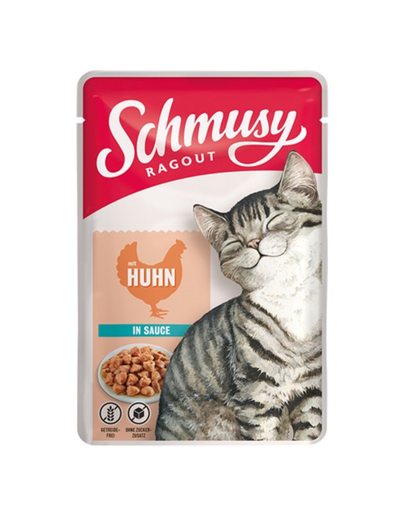 SCHMUSY RAGOUT pliculete pentru pisici, pui in sos 22x100 g