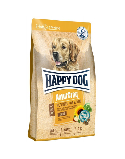 HAPPY DOG NaturCroq Hrana Uscata Caini, Cu Orez Si Pasare 11kg