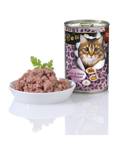 O’CANIS Hrana umeda pentru pisici adulte, cu gasca, pasare si ulei de sofran 400 g 400