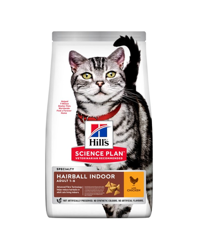 HILL’S Science Plan Feline Adult „HBC for indoor cats” Chicken Hrana pisici de interior, cu pui 10 kg "HBC imagine 2022