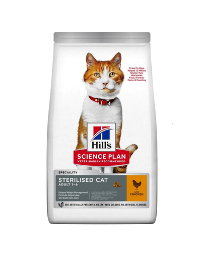 HILL’S Science Plan Young Adult Sterilised Cat Hrana uscata pentru pisici sterilizate, cu pui 10 kg Adult