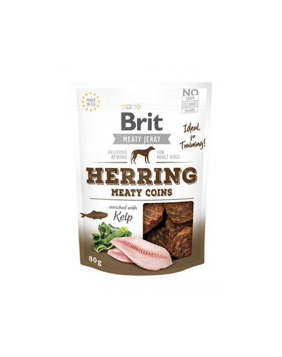 BRIT Jerky Snack Herring Meaty Coins Recompensa Caini, Cu Hering 80g