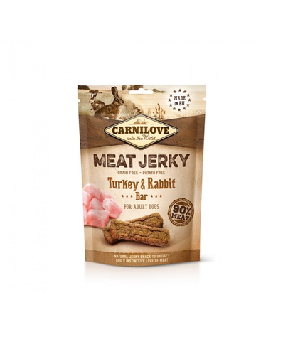 CARNILOVE Jerky turkey & rabbit bar 100g Recompense caini, cu curcan si iepure