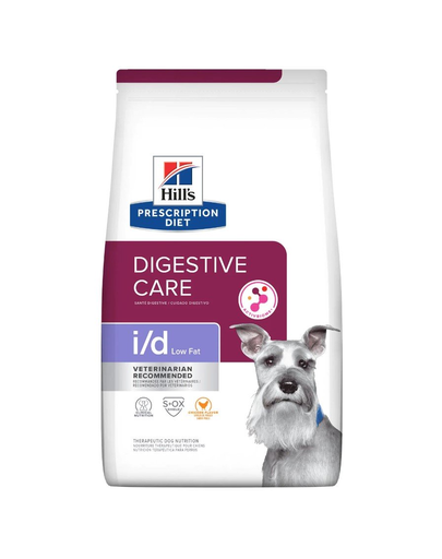 HILL\'S Prescription Diet Digestive Care i/d ActivBiome Canine Low Fat cu pui 12 kg caini cu sistem digestiv sensibil + 3 conserve CADOU