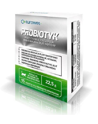 EUROWET PROBIOTYK probiotice pentru pisici 15×1,5g 15x15g imagine 2022