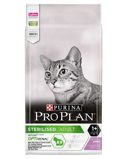 PURINA Pro Plan Cat Sterilised Optirenal Turkey 1.5kg Hrana uscata pisici sterilizate, cu curcan 1.5kg