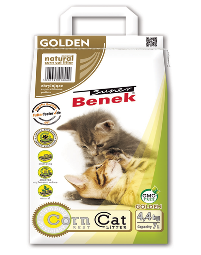 BENEK Super Corn Cat Golden 7 l Asternut igienic din porumb pentru litiera 4,4 kg (44 imagine 2022