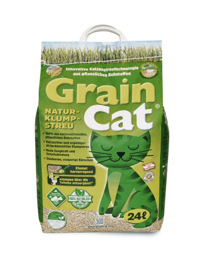  GUSSTO GrainCat 24 l (7,8 kg) asternut natural din cereale pentru litiera pisicilor 