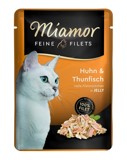 MIAMOR Feine hrana pentru pisica, file de pui si ton in aspic 100 g plic