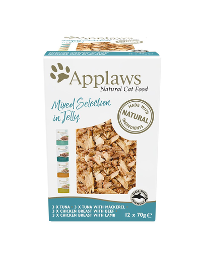 APPLAWS Cat Multipack hrană umedă pentru pisici, amestec de arome în jeleu 12 x 70 g