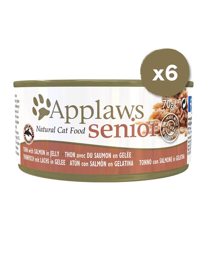 APPLAWS Hrana umeda pentru pisici Senior, cu ton si somon, 6 x 70 g