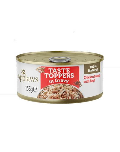 APPLAWS Taste Toppers Hrana umeda caine, Piept de pui cu carne de vită în jeleu 6x156 g