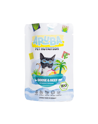 ARUBA Cat Organic hrana umeda pisici 70 g gasca bio, carne de vita cu broccoli si topinambur ARUBA imagine 2022