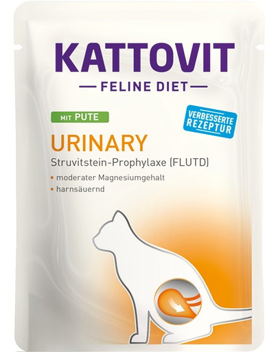 KATTOVIT Feline Diet Urinary hrana umeda dietetica pentru pisici in prevenirea pietrelor struvit, curcan 85 g Curcan imagine 2022