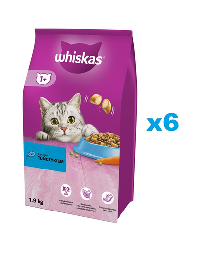 WHISKAS Adult 6x1,9 kg Hrana uscata pisici adulte, cu ton