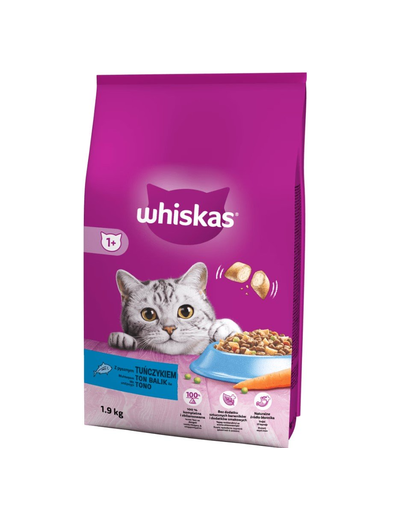 WHISKAS Adult 1,9 kg hrana uscata completa pentru pisici adulte cu ton delicios