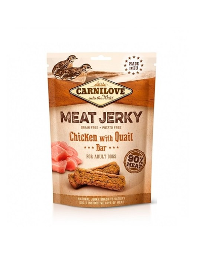 CARNILOVE Meat Jerky Bar 100gx12 batoane pentru caini, cu pui si prepelita