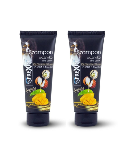 FREXIN Sampon pentru caini 2in1 cu balsam, jojoba si mango 2x220 g