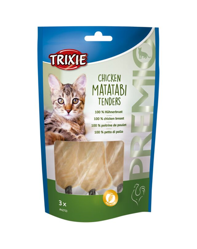 TRIXIE Premio Chicken Matatabi Tenders Recompense pentru pisici, pui 3 buc. 55 g