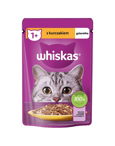 WHISKAS Adult plic 85g hrana umeda pentru pisici adulte in jeleu de pui