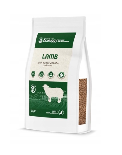 DR HUGGY Supreme Dog Nutrition hrana caini talie mica, cu miel, igname si menta 2kg