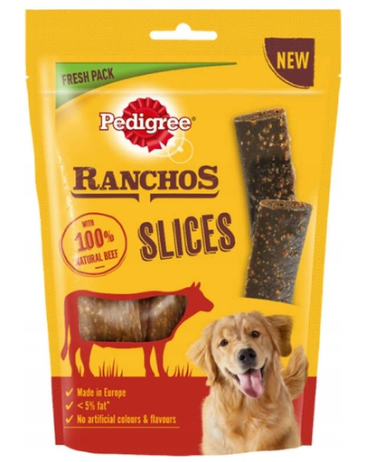 PEDIGREE Ranchos Slices 60g – Recompense pentru caini cu carne de vita
