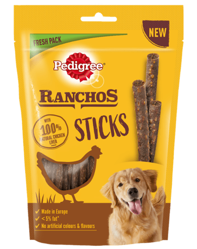 PEDIGREE Ranchos Sticks 60 g Recompense cu pui, pentru caini