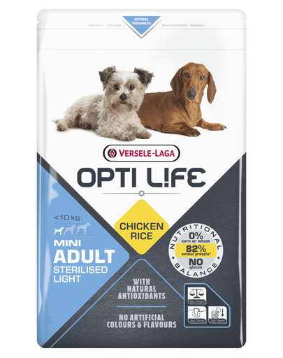 VERSELE-LAGA Opti Life Adult Light Mini hrana uscata pentru caini supraponderali/obezi de talie mica 7,5 kg