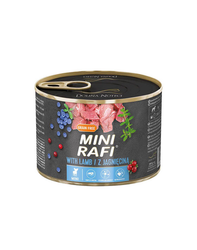 RAFI Mini conserve hrana caini 12x185g rasa mica, cu miel