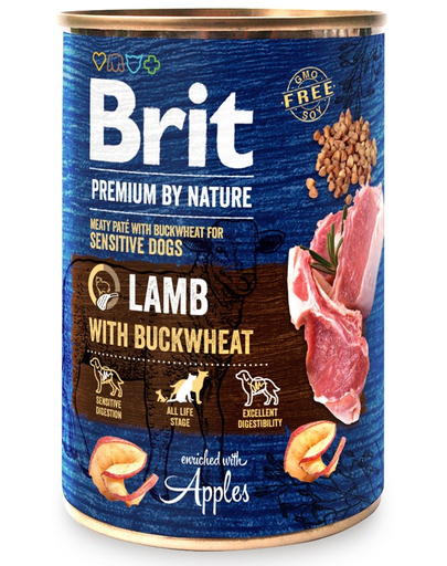 BRIT Premium by Nature hrană umedă pentru câini, miel și hrișcă 400 g
