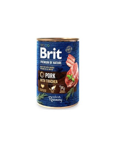 BRIT Premium by Nature, hrana umeda pentru caini, cu Porc si esofag de porc, 400g