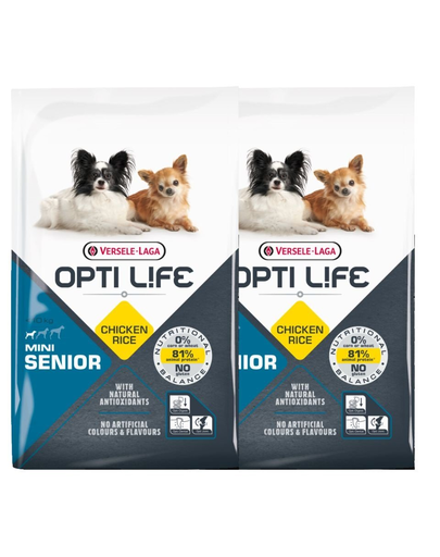 VERSELE-LAGA Opti Life Senior Mini hrana uscata pentru caini seniori de talie mica 15 kg (2 x 7,5 kg)