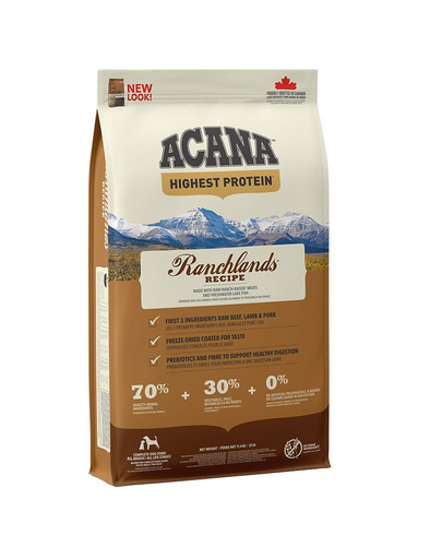 ACANA Highest Protein Ranchlands Dog hrana uscata caini toate rasele, varstele 11.4 kg