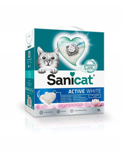SANICAT Active White 6 L nisip de bentonita pentru litiera pisicilor