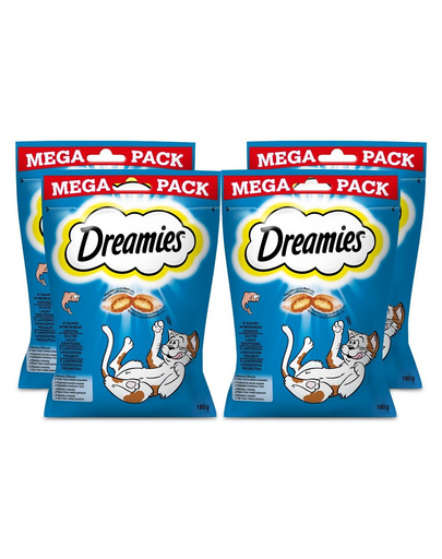 DREAMIES Mega Pack 4x180g recompensa pisici, cu aroma somon