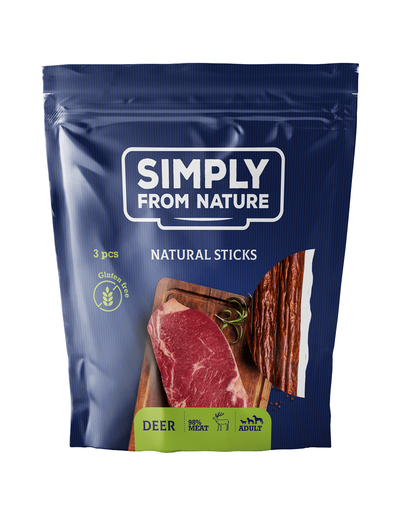  SIMPLY FROM NATURE Nature Sticks cu carne de căprioară 3 buc. 