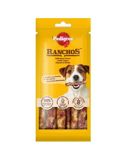 PEDIGREE Ranchos 12x40 g Recompense pentru caini, cu pui si morcovi