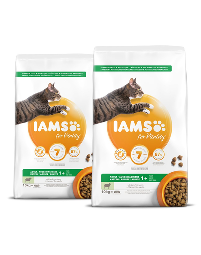 IAMS for Vitality Hrana uscata pentru pisici adulte, cu miel 20 kg (2 x10 kg)