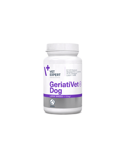  VETEXPERT GeriatiVet Dog Large Breed, Suplimente nutritive pentru caini seniori de talie mare, 45 tablete 