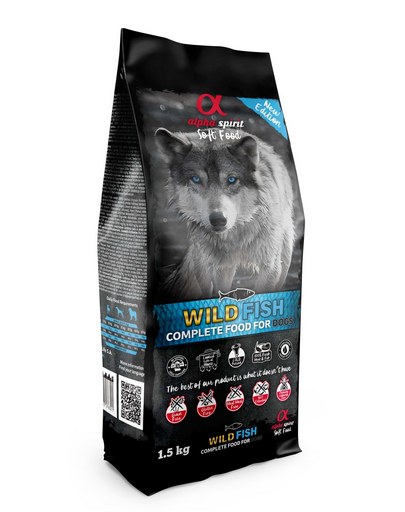 ALPHA SPIRIT Hrana uscata si moale caine, Wild fish 1,5 kg