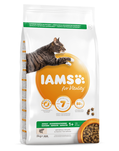 IAMS for Vitality pentru pisici adulte, cu somon 3 kg