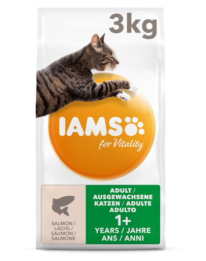 IAMS for Vitality pentru pisici adulte, cu somon 3 kg